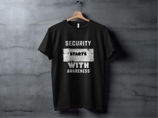 Discover Security Starts With Awareness T-Shirt, Cybersecurity Awareness Tee, IT Security Shirt, Tech Support Shirt, Gift for Cybersecurity