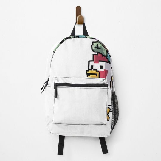 Discover Chicken Jockey Pixel Funny Backpack, School Bag, Kid Gift, Back to School