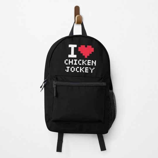 Discover I Heart Chicken Jockey I Love Chicken Jockey Zombie Pixel Art Zombie Gamer Style 2025 Backpack