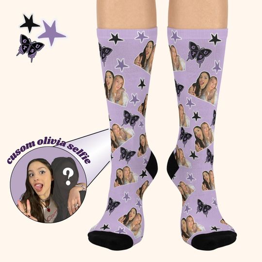Discover Olivia Rodrigo Custom Socks, Socks With Face, Olivia Rodrigo Gift