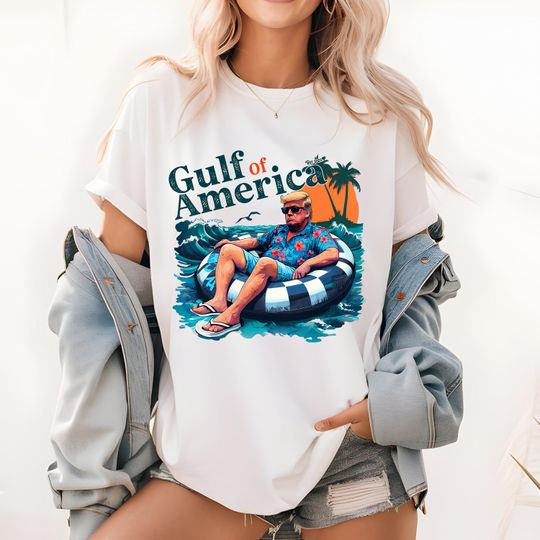 Discover Gulf of America Trump 2025 Shirt, Trump Chillin' at the Gulf of America  Sweatshirt and Hoodie, Gulf of Mexico to Gulf of America