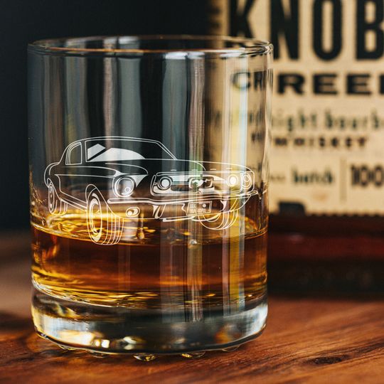 Discover Custom Car Portrait Glass Gifts for Dad, Personalized Whiskey Glass Gifts For Grandpa, Car Lovers, Father's Day Gift