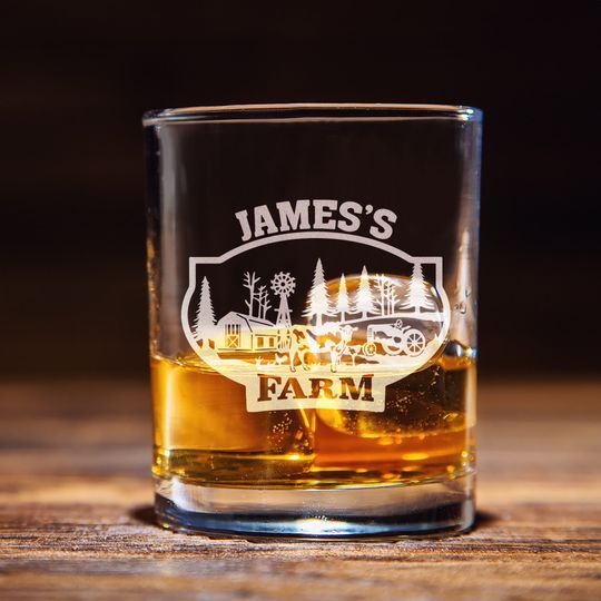 Discover Personalized Farmer Gifts For Father's Day Whiskey Glass, Gifts For Farmer Dad, Father's Day 2024