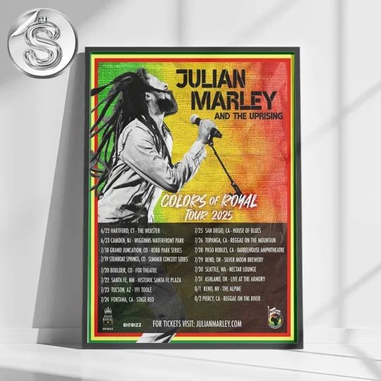 Discover Julian Marley And The Uprising Colors Of Royal Tour 2025 Poster