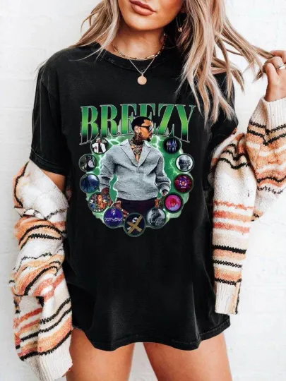 Discover Chris Brown Breezy Bowl Tour Chris Brown 2025 Tour Breezy Bowl XX Concer T-shirt