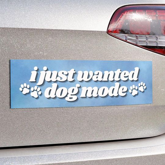 Discover Just Wanted Dog Mode Car Magnet | Anti Elon Musk Trump Fascism Political Liberal