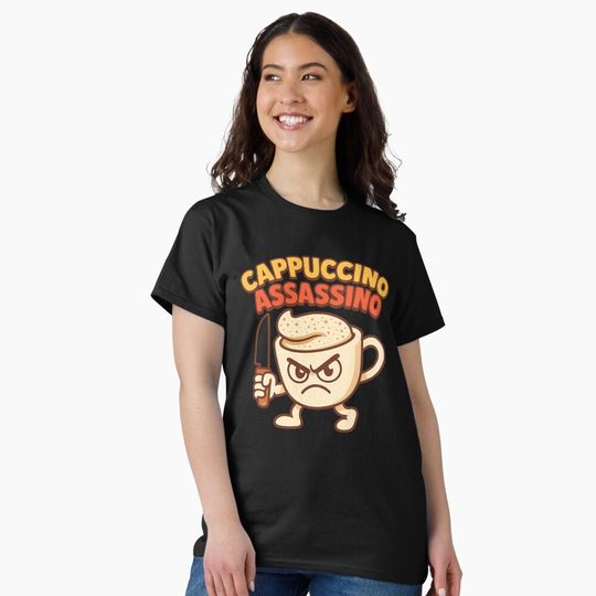 Discover Cappuccino Assassino Funny Italian Brainrot Meme T-Shirt