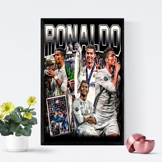 Discover Cristiano Ronaldo, Retro Soccer Prints, Vintage Sport Wall Art