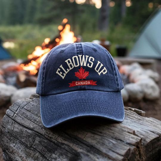 Discover ELBOWS UP CANADA hockey quote Canada Proud Patriotic Embroidered Hat
