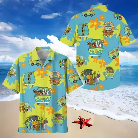 Discover Scooby Doo Vs Friends In The Mystery Machine Summer Vibes 3D HAWAII SHIRT