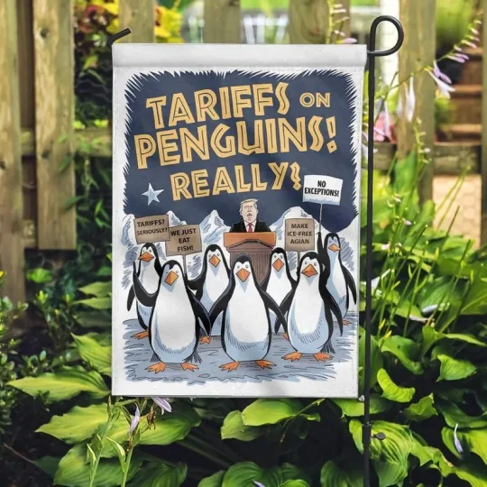 Discover I Stand With The Penguin Garden Flag, Flippers Up Flag, Anti Trump Flag, FDT Yar