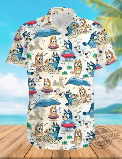 Discover BlueyDad Hawaiian Button Down Shirt