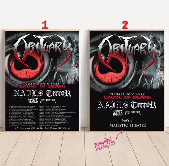 Discover Custom Obituary  Tour 2025 Poster