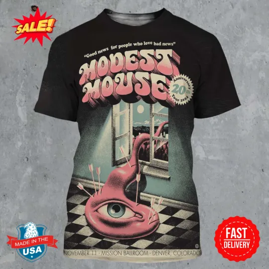 Discover Modest Mouse 20th Anniversary Tour 2024 Show In Denver Colorado Nov 11 Tee