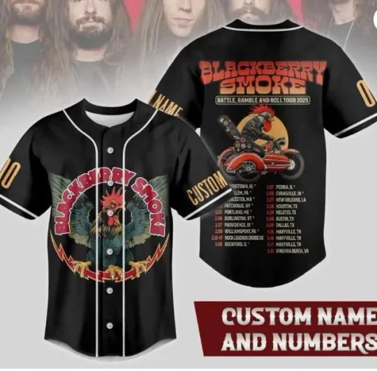 Discover Blackberry Smoke Rattle Ramble-Roll Tour 2025 Baseball Jersey For Fan