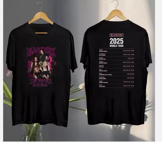 Discover Black Pink Graphic Shirt, Black Pink World Tour 2025 Shirt