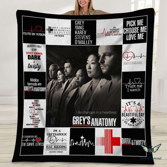 Discover Greys Anatomy Blanket  Greys Anatomy Fleece Blanket, Medical TV Series Blanket