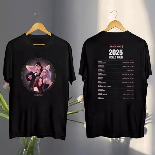 Discover Black Pink 2025 Concert Tee, Black Pink World Tour 2025 T-Shirt