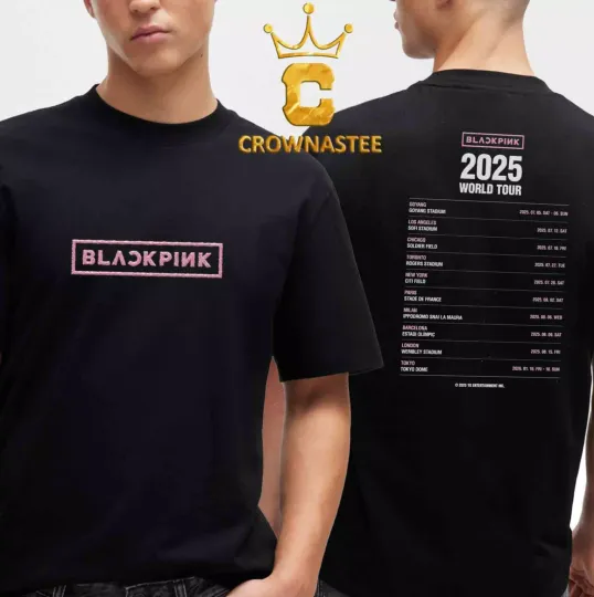 Discover Blackpink 2025 World Tour Dates Logo Unisex T-Shirt, Gift For Fans