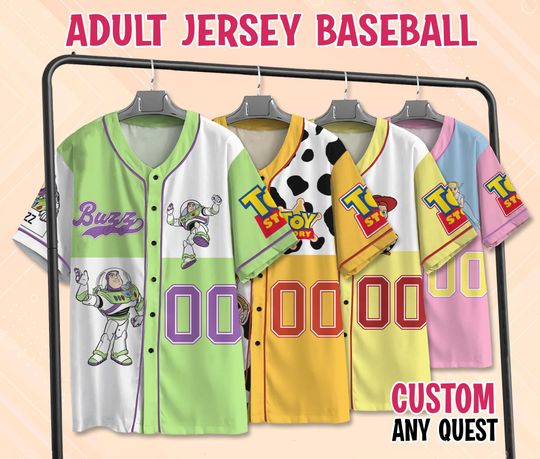 Discover Custom Disneyyy toy stories Baseball Jersey Collection, Choose toy stories Characters