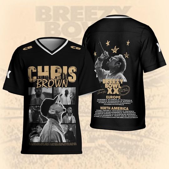 Discover Breezy Tour 2025 Jersey, Bowl XX concert 2025 Summer Tour merch