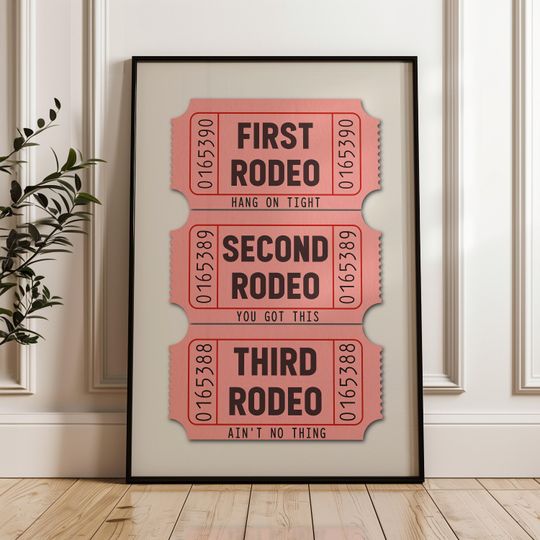 Discover First Rodeo Ticket Stub Poster, Home decor Gifts