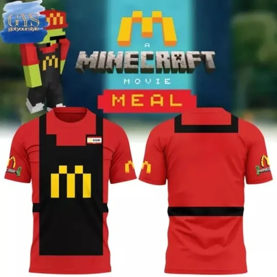 Discover HOT!! 2025 McDonald Crew Collab Minecraft Uniform T-shirt