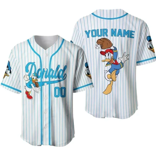 Discover Personalized Disneyyy Donald Duckk Lover 3D Printed Baseball Jersey