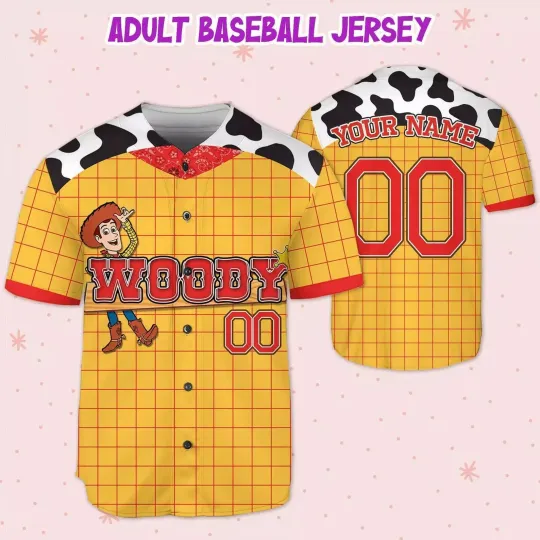 Discover toy stories Woodyy Character Cartoon Love Baseball Jersey
