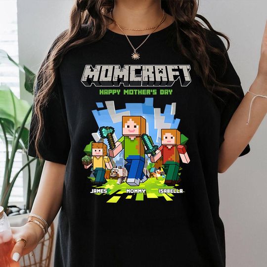 Discover Custom MomCraft Shirt, Best Mom Ever Shirt, Mom Gaming Shirt, Happy Mother's Day Gift