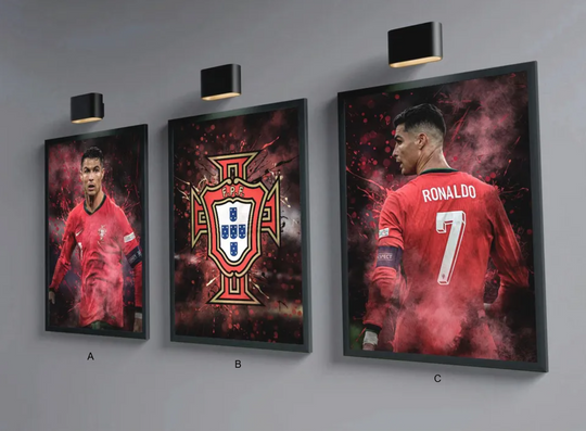 Discover Cristiano Ronaldo Set of 3 Artworks - Football Poster - Soccer Poster Art - Portugal Poster - Legendary Player - CR7 - World Cup   Analyze listing