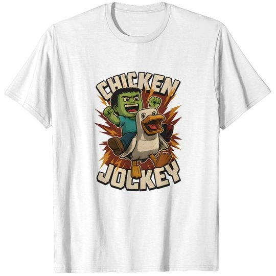 Discover Chicken Jockey T-Shirt, Minecraft Movie Shirt