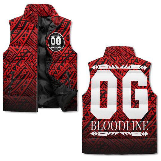 Discover The Bloodline Wrestling Fan Puffer Jacket - OTG Yeet Wrestling Gift Puffer Sleeveless