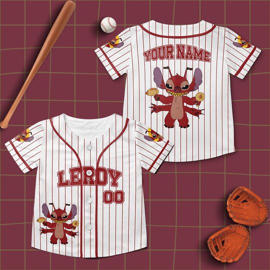 Discover Custom Leroy Lilo and Stitchh Baseball Jersey, Stitchh Leroy Shirt, Lilo and Stitchh