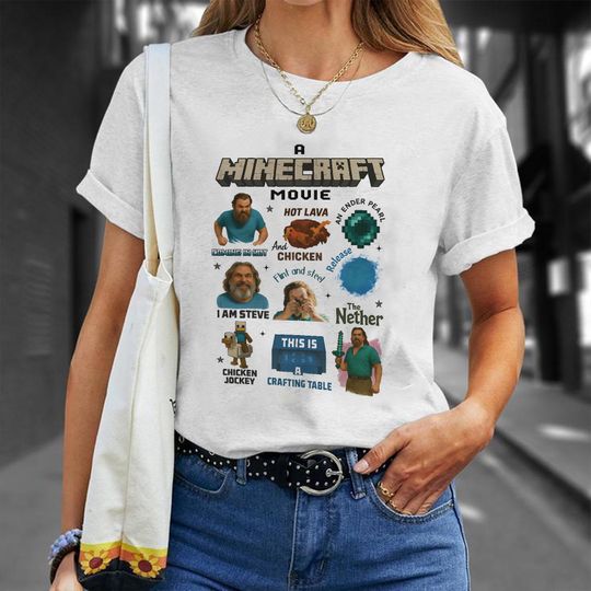 Discover Minecraft Movie Shirt, Funny Block World Tee, Bootleg Minecraft T-Shirt