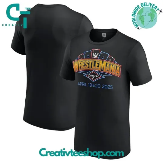 Discover Wrestling Entertainment Wrestlemania 41 Las Vegas 2025 Black T-Shirt