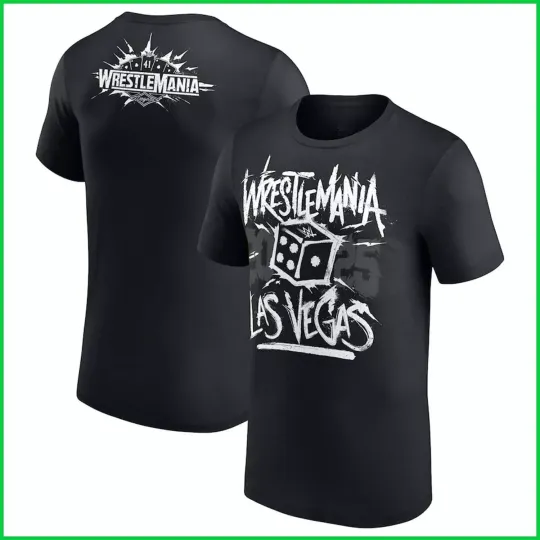 Discover Wrestling Entertainment WrestleMania 41 Brushed Dice T-Shirt Black