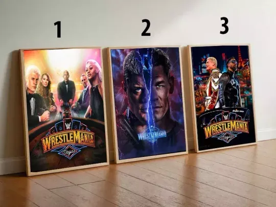 Discover Wrestlemania 41 Vegas poster The Rock Cena Poster