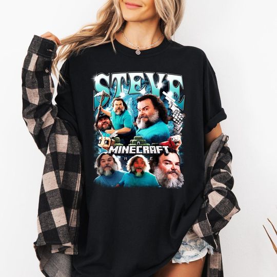 Discover Steve Minecraft Movie Shirt, Jack Black Minecraft Shirt, Minecraft Gifts