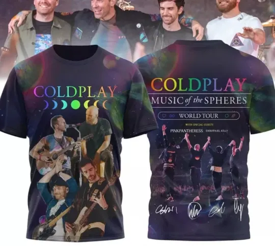 Discover Coldplay Music Of The Spheres World Tour 3D T-shirt