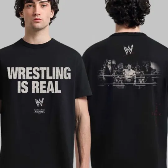 Discover Travis X Wrestling Entertainment Wrestlemania 41 Wrestling Is Real The Rock  Jo Cen T-Shirt