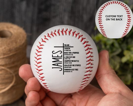 Discover Custom Christian Baseball Gift for Baptism or First Communion, Personalized Baseball Gift