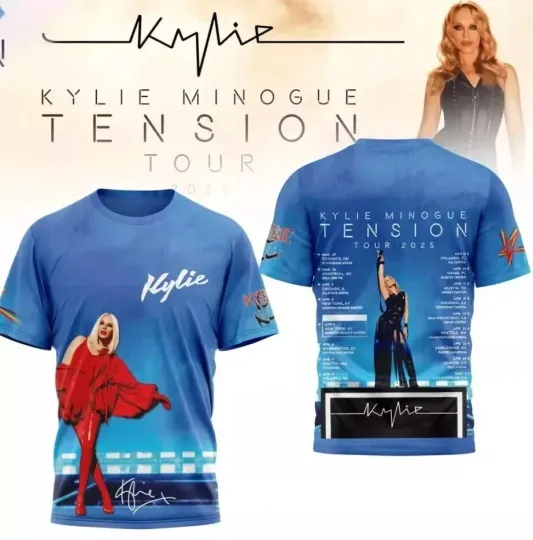 Discover Kylie Minogue Tension Tour 2025 3D T-Shirt