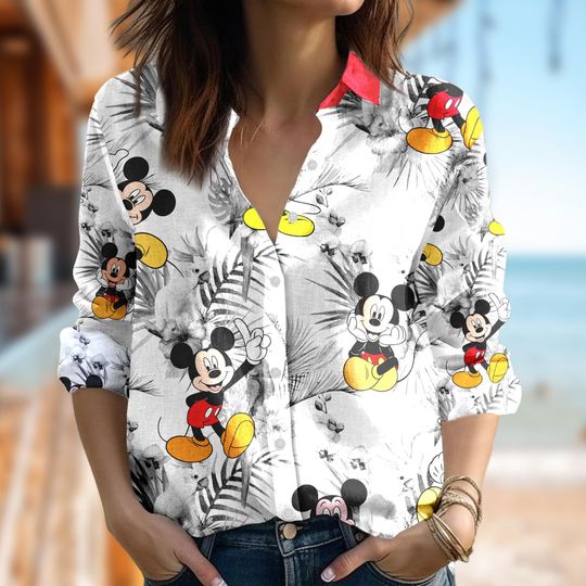 Discover Floral Mickeyy mouse Women Casual Shirt