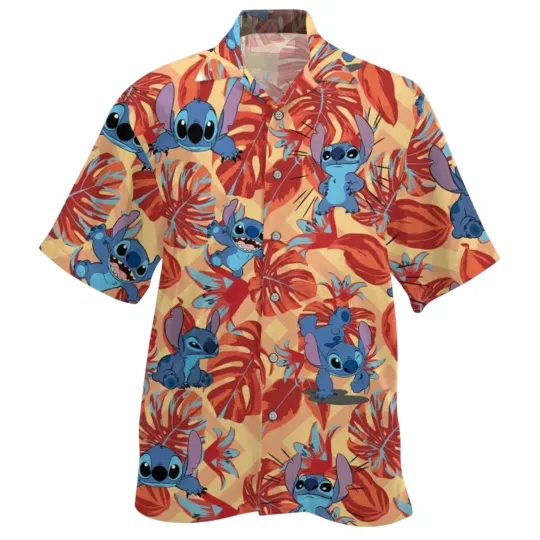 Discover Cute Stitchh Red Tropical Lilo And Stitchh Summer Vibes Hawaiian Shirt