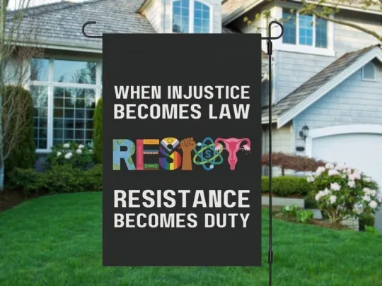 Discover Resist Anti Trump Garden Flag, Antifascist Banned Books BLM Reproductive LGBT