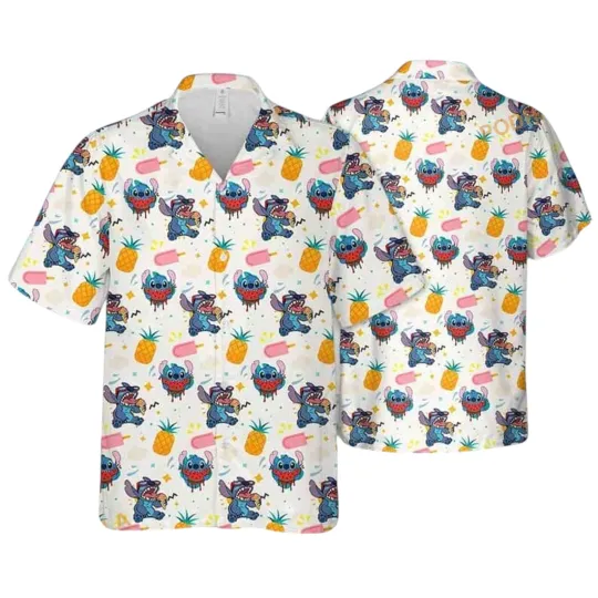Discover Funny Disneyyy Stitchh Funny Hawaiian Shirt Summer Gift For Beach Trip