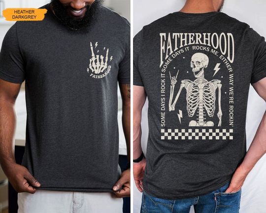 Discover Fatherhood Shirt, Dad Shirt, Funny Skeleton Dad Shirt, Rocker Dad Gifts, Retro Fathers Day Shirt