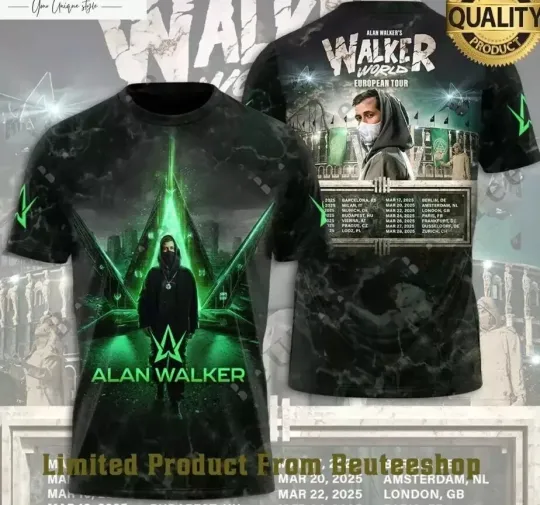 Discover DJ A Walker Walker World Tour 2024 2025 3D T-Shirt