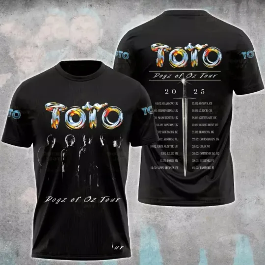 Discover Toto Dogz Of Oz Tour 2025 AOP 3D T-shirt
